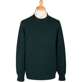 Cordings Tartan Green Lambswool Crewneck Jumper Main Image