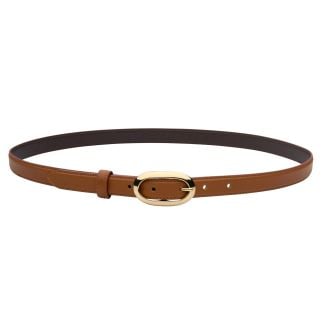 Cordings Tan Leather Oval Buckle Belt Dif ferent Angle 1
