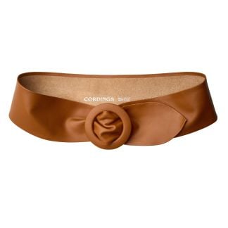 Cordings Tan High Waist Leather Curve Belt Dif ferent Angle 1