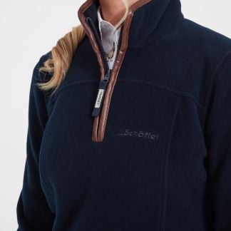 Cordings Schoffel Navy 1/4 Zip Tilton Fleece Dif ferent Angle 1
