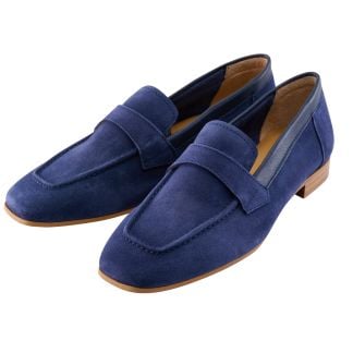 Cordings Navy Suede Livia Loafers Dif ferent Angle 1