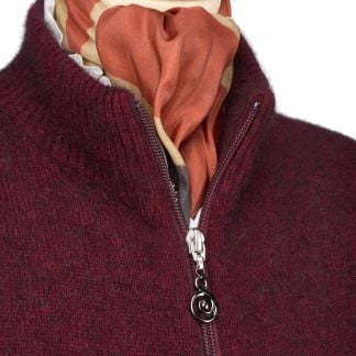 Cordings Wine Possum Zip Gilet Dif ferent Angle 1
