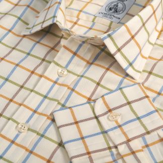 Cordings Pale Blue Large Overcheck Tattersall Shirt Main Image