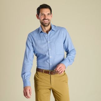 Cordings Sky Blue Royal Brushed Shirt Dif ferent Angle 1