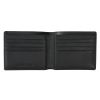 Black Leather Bi Fold Card Wallet