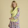 Lime Lace Knit Cashmere and Wool Scarf