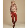 Red Rust Stretch Needlecord Jeans