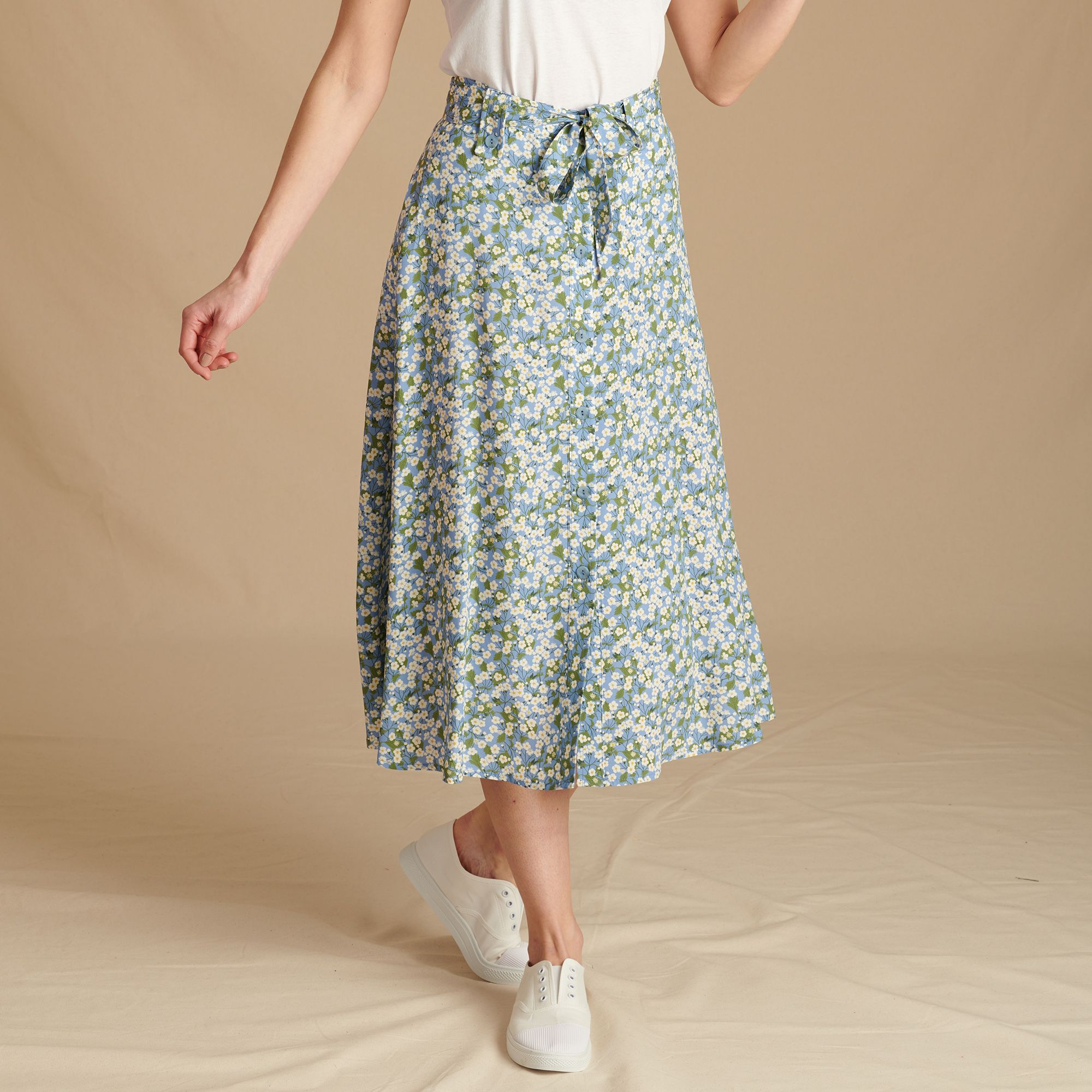 スカート PRINTED SLUBBED POPLIN SKIRT Miu Miu Printed Slubbed Poplin Skirt in White | Lyst