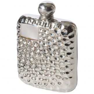 Cordings 4oz Hammered Pewter Flask  Main Image