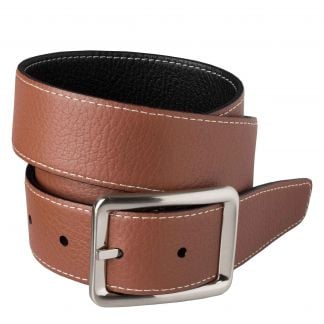 Cordings Black Brown Calf Grain Reversible Leather Belt Main Image