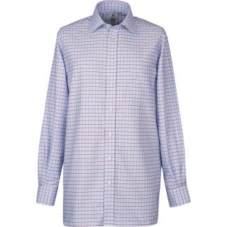 Cordings Blue Red Check Oxford Shirt  Dif ferent Angle 1