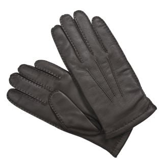 Cordings Brown Leather Classic Cashmere Lined Gloves Main Image