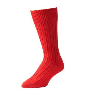 Cordings Red Merino Mid Calf Country Sock Dif ferent Angle 1