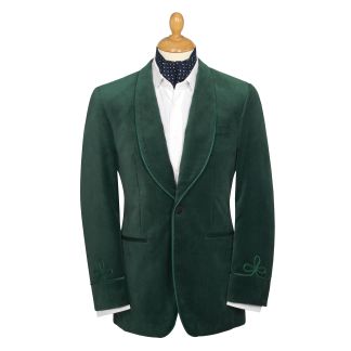Cordings Green Velvet Smoking Jacket Main Image