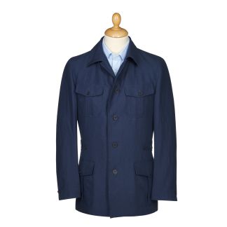 Cordings Navy Linen Barcombe Jacket Main Image