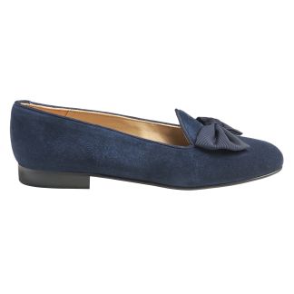Cordings Mid Navy Suede Bow Slipper Main Image