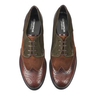 Cordings Brown Leather and Suede Brogues Dif ferent Angle 1