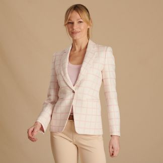 Cordings Pink & Cream Check Blazer Main Image