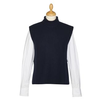 Cordings Navy Sleeveless Ribbed Roll Neck  Dif ferent Angle 1