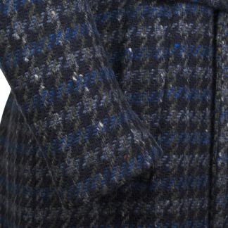 Cordings Blue Melrose Tweed Wrap Coat Dif ferent Angle 1