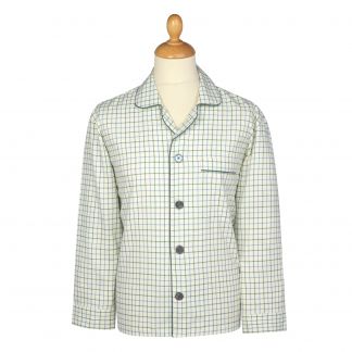 Cordings Blue and Green Tattersall Cotton Pyjama  Main Image