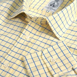 Cordings Blue Yellow Check Oxford Shirt Main Image
