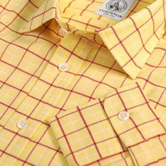 Cordings Yellow and Red Check Medium Tattersall Shirt Main Image