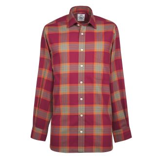 Cordings Red Rust Highland Check Shirt Dif ferent Angle 1