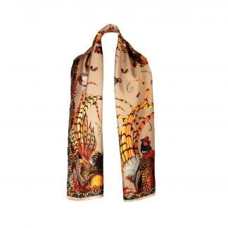 Cordings Heads or Tails Toffee Classic Silk Scarf Main Image