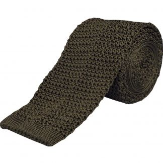 Cordings Olive Green Heavy Silk Knitted Tie  Main Image