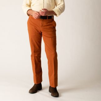 Cordings Red Rust Gabardine Trousers Dif ferent Angle 1
