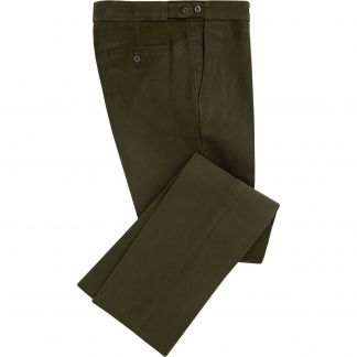 Cordings Olive Green Moleskin Trousers Main Image