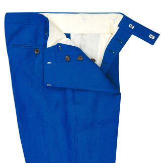 Cordings Royal Blue Bambridge Linen Trousers Dif ferent Angle 1