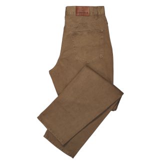 Cordings Brown Tiverton Washed Jeans - Relaxed Fit Main Image