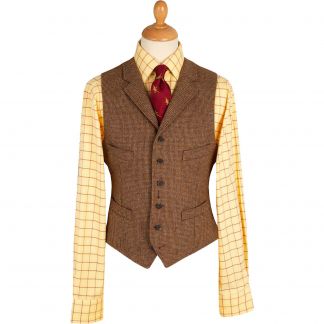 Cordings Brown Hunting Tweed Waistcoat Main Image