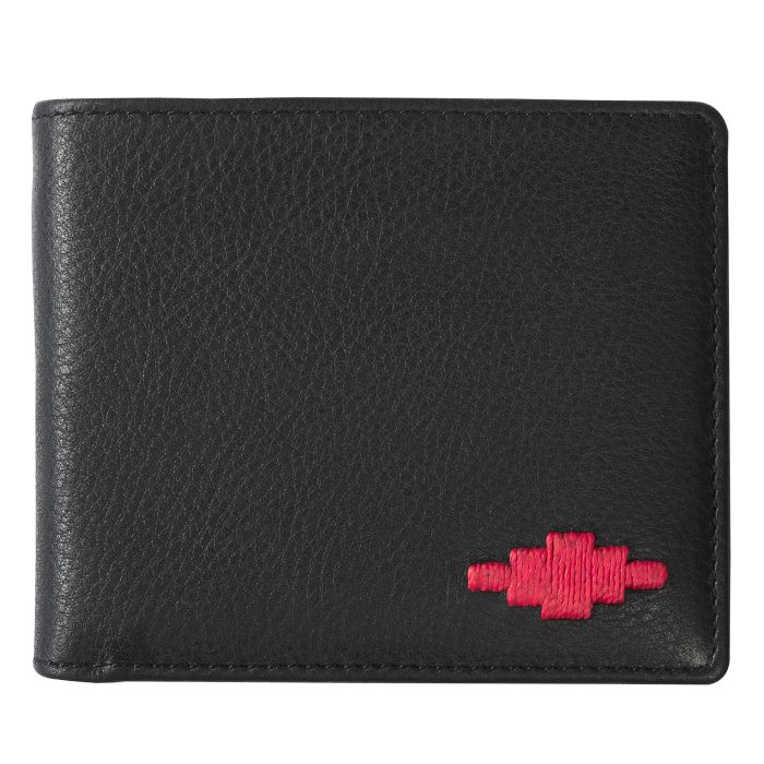 Black Leather Bi Fold Card Wallet