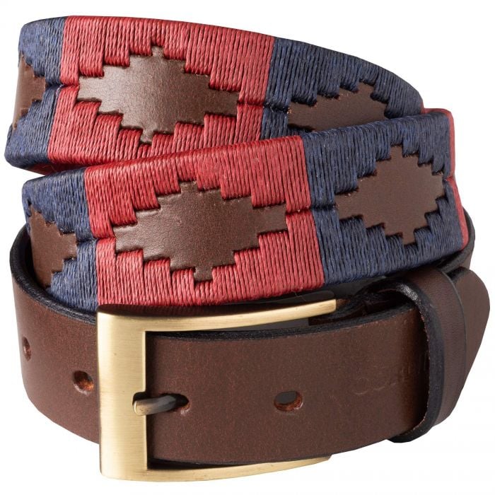 Red Navy Windsor Argentinian Polo Belt