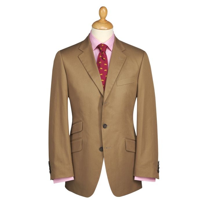 Dark Khaki Cotton Gabardine Suit Jacket