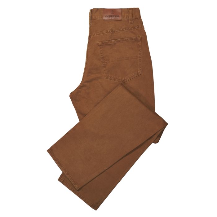 Tan Tiverton Washed Jeans - Relaxed Fit