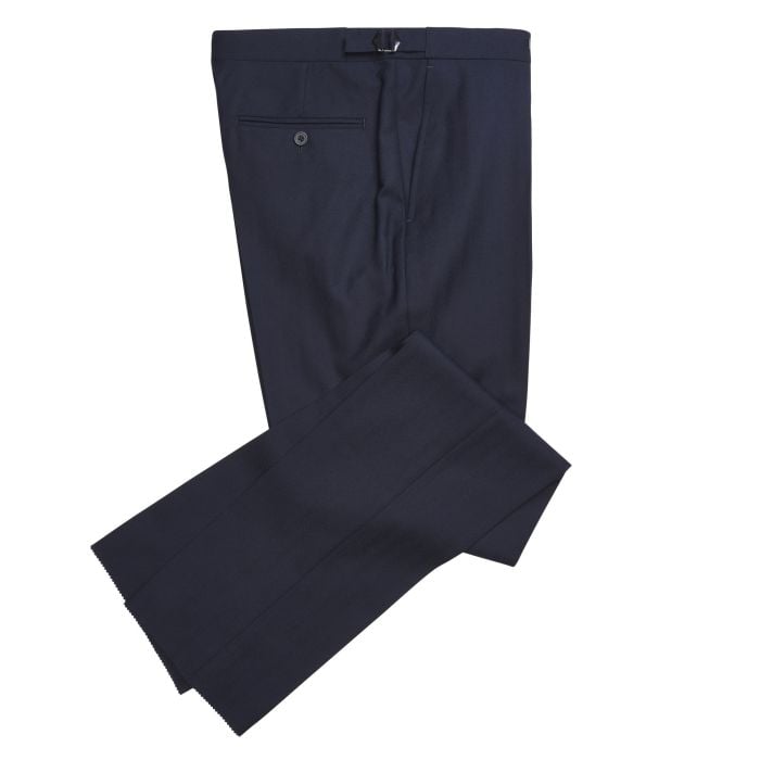 Navy 11oz Herringbone Suit Trousers