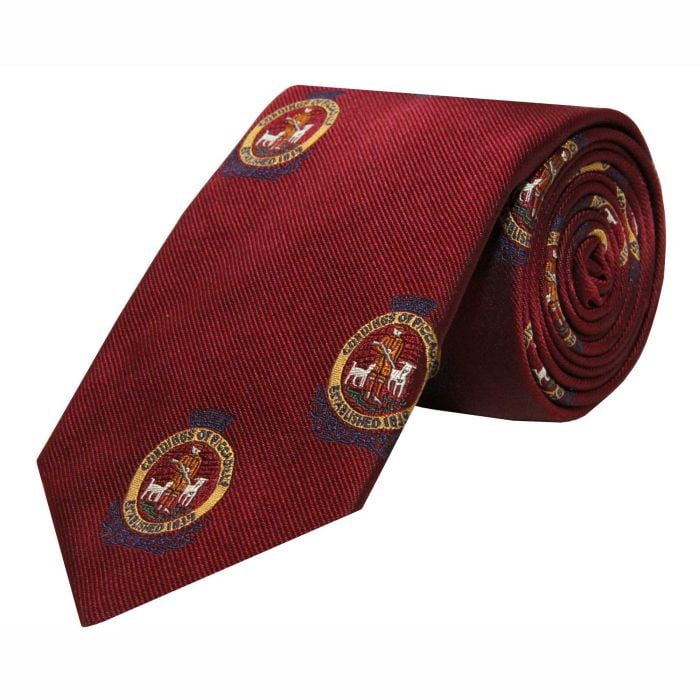 Burgundy Cordings Crest Silk Tie 