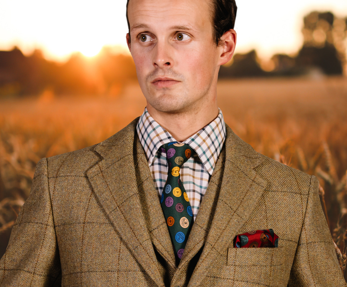 Men's Windowpane Tweed Suits