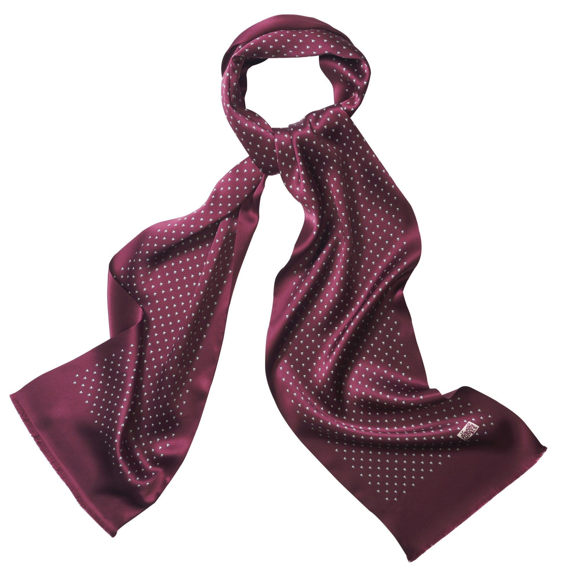 ◇DAKS◇ Burgundy Check Solid Wool Light Muffler DCSC4F523D2 Burgundy Wool Challis Muffler Scarf | Men's Country Clothing