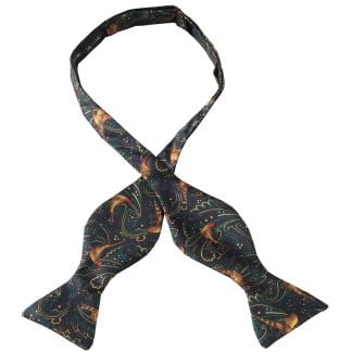 Cordings Navy Pheasant Silk Bow Tie Main Image