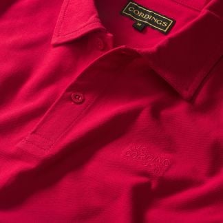 Cordings Red Woodbridge Pique Polo Main Image