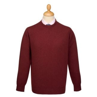 Cordings Russet Lambswool Crewneck Jumper Main Image