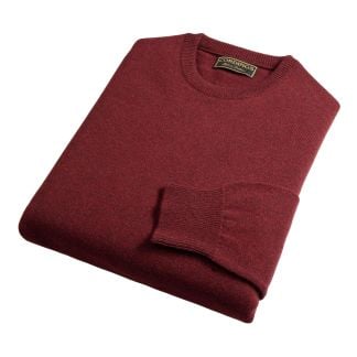 Cordings Russet Lambswool Crewneck Jumper Dif ferent Angle 1