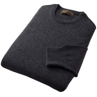 Cordings Charcoal Lambswool Crew Neck Jumper Dif ferent Angle 1