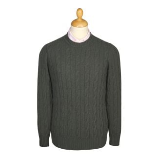 Cordings Loden Cashmere Cable Crew Neck Main Image