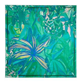 Cordings Green Tropical Square Cotton Scarf Dif ferent Angle 1